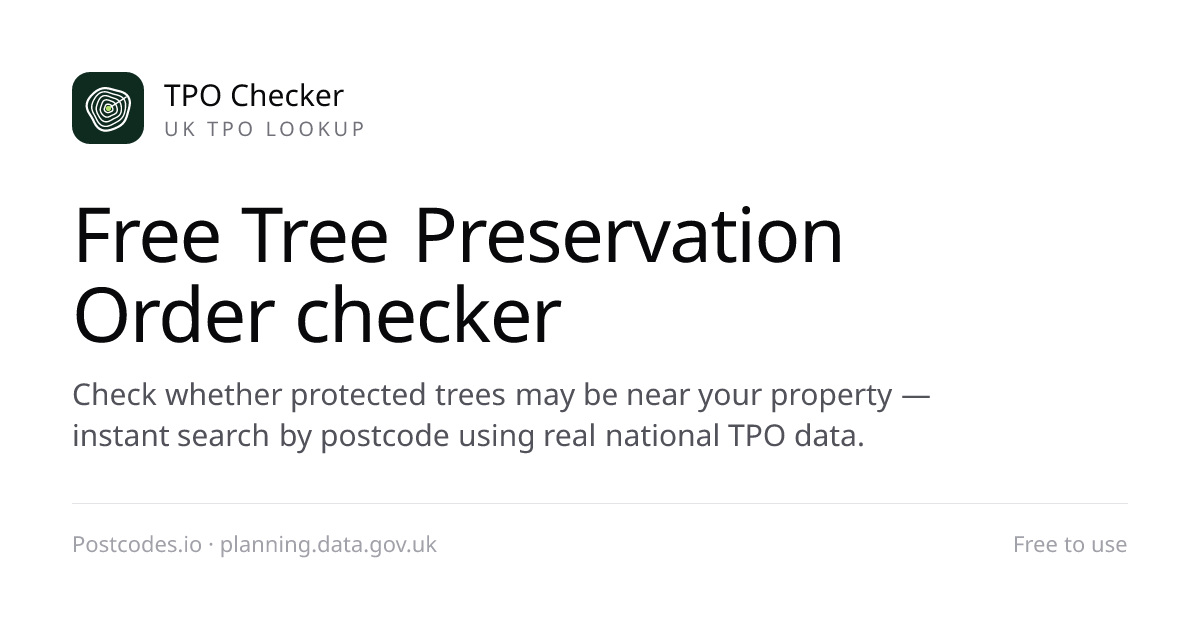 TPO Checker – Free UK Tree Preservation Order Map